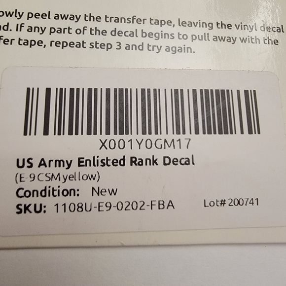 🆕️🏷 Enlisted Rank Decal 🆕️🏷 - Picture 3 of 3